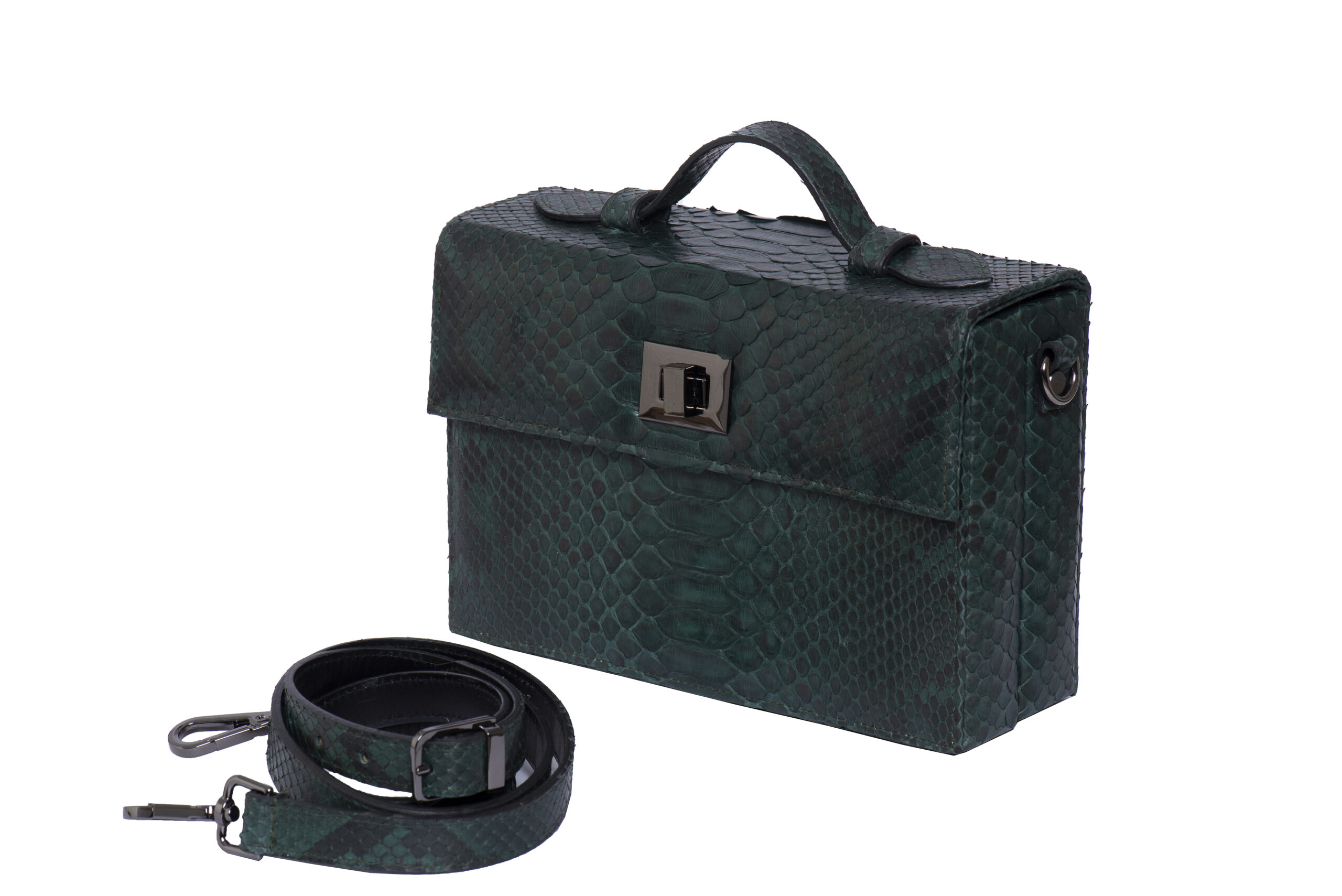 box python dark green + chain